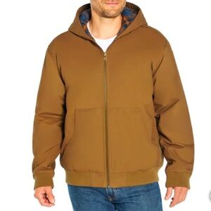 WOOLRICH GREEN LABEL COLLECTION Men’s Canvas Work Jacket Hoodie, Brown, …